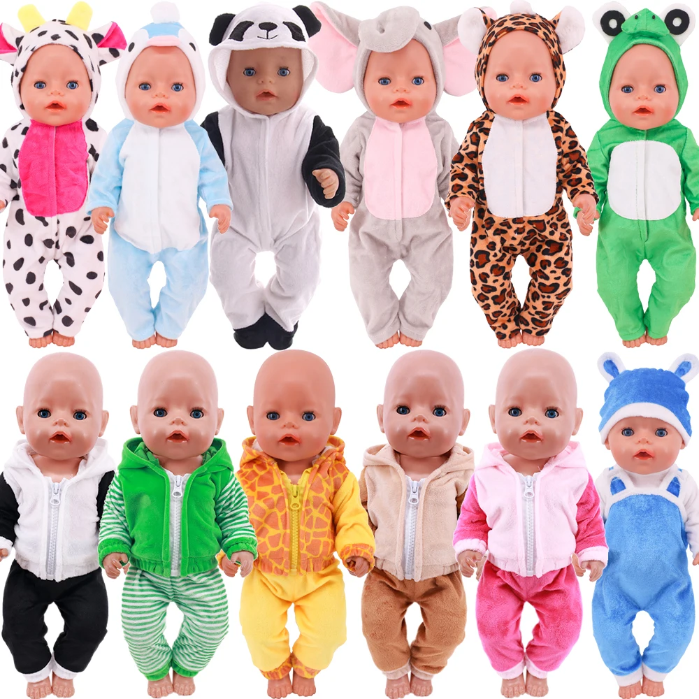 Kawaii Animal Plush Clothing Accessories For 43cm Born Baby Doll,18 Inch American Doll Girl\'s Toys,Birthday Christmas Gift