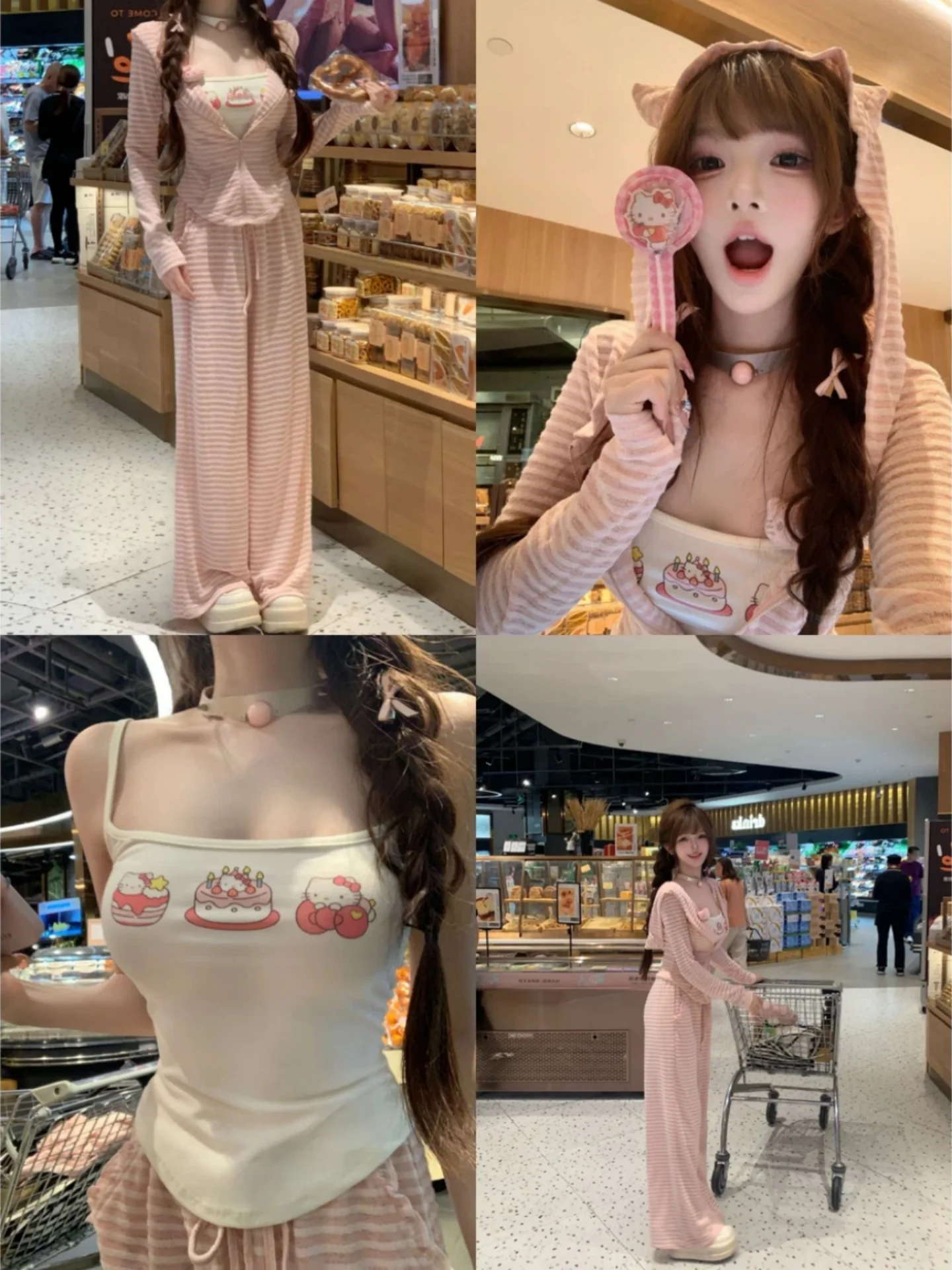 

Женский комплект: худи с принтом и широкие брюки, осенняя модная повседневная одежда, дышащий легкий полиэстер