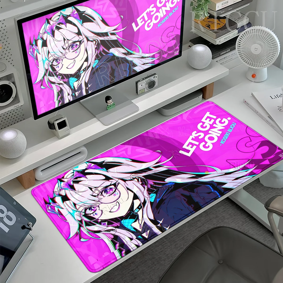 Hololive Koseki Bijou Anime Girl Kawaii Mousepad Large Laptop Keyboard Professional Mat XXL Office Cabinet Nonslip Rubber Carpet