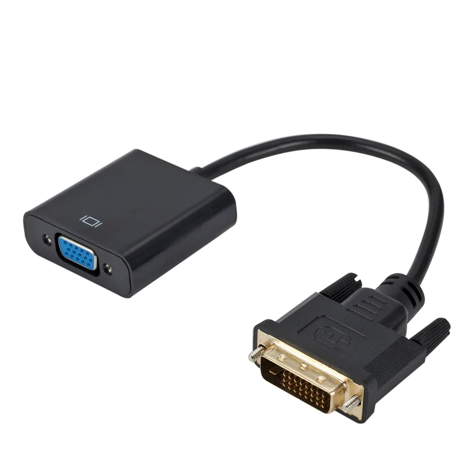 Grwibeou DVI do VGA Adapter męski do VGA HD 1080P DVI-D Adapter żeński kabel konwertera od 25 do 15 pinów do monitora komputer stancjonarny