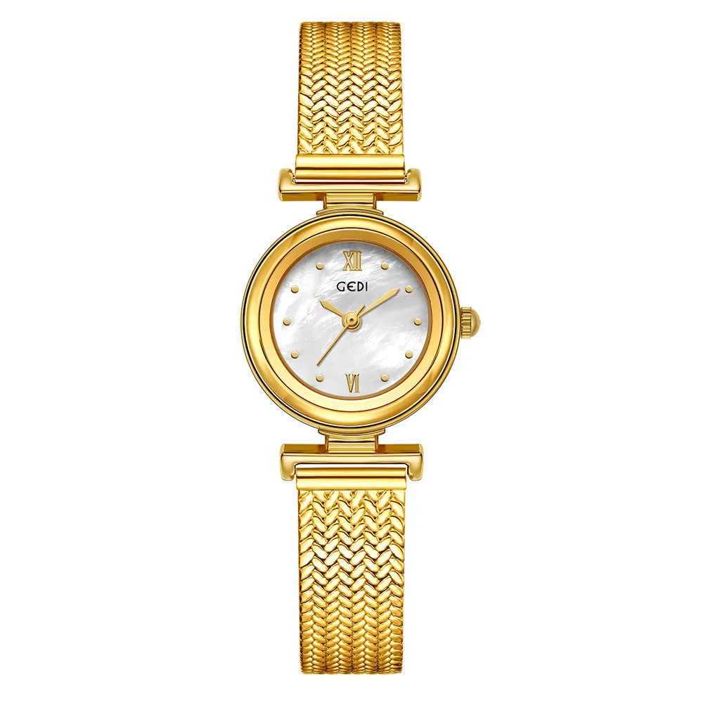 Women's Watches fashion trend wheat ear strap compact circular dial high-end quartz watch retro simple lady watch