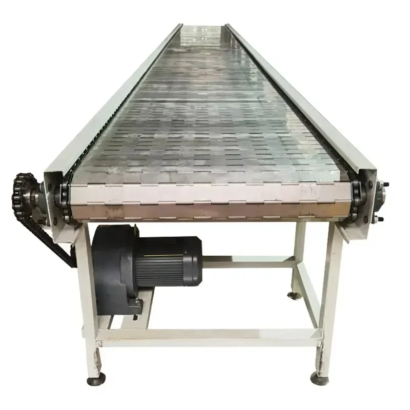 2026 Hot！ 304 Stainless Steel Anti-Static Adjustable Speed Chain Plate Conveyor Belt Assembly Line for Food Shop Retail Home