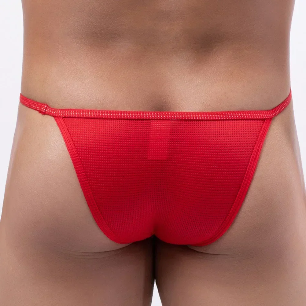 Heren Sexy Mesh Jockstrap Zakje Slip Lage Taille Zacht Verfrissend Slipje Ondergoed Traceless Lichtgewicht Stevige Heren Strings