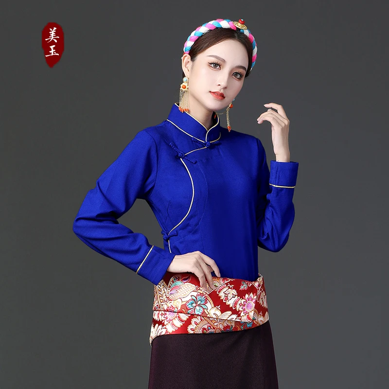 

Tibetan Clothing Female Tibetan Style Tibetan Robe National Wind New Cotton Linen Shirt Shirt Guozhuang Travel In Lhasa, Tibet