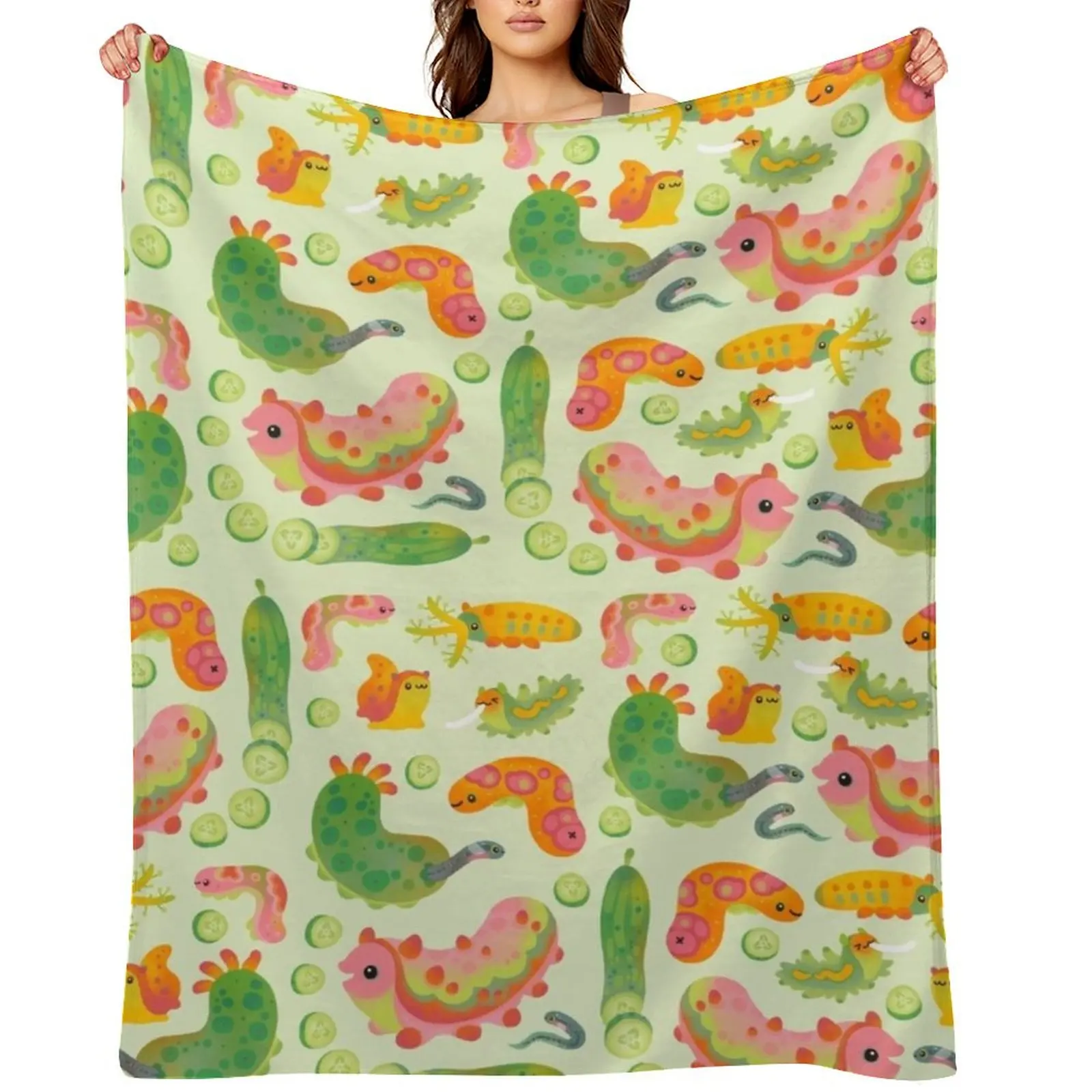 

Sea cucumber Throw Blanket Baby Retros Soft Big Hairy Blankets