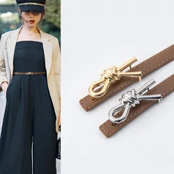 Genuine Leather Women's Belts Cowhide Needle Buckle Thin Belt High-quality Designer Decorative Belt Jeans Women's Waistband