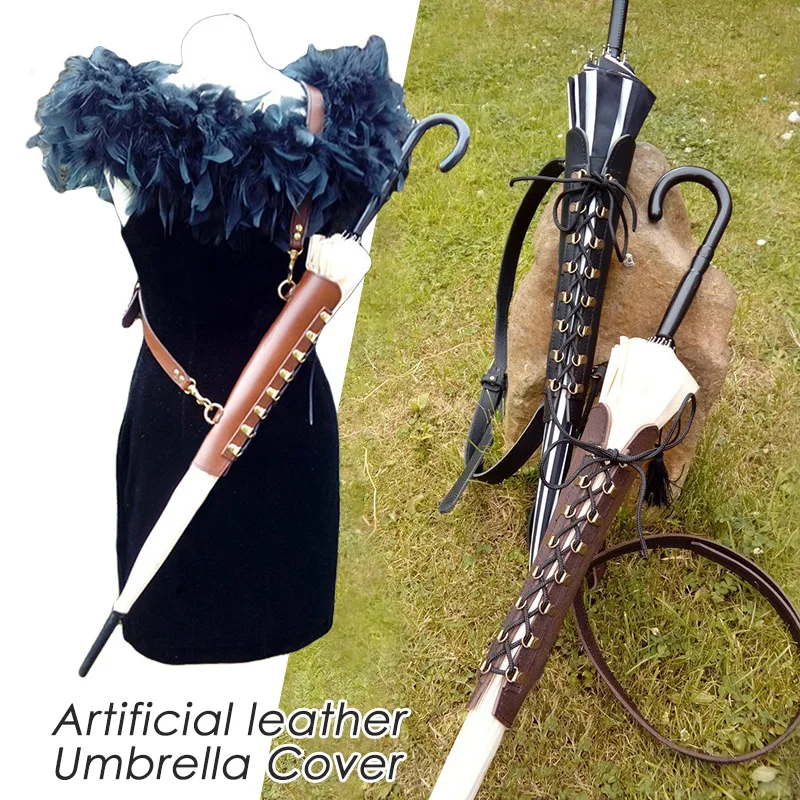 Medieval Style Umbrella Sheath Men Women Umbrella Outerwear Protective Cover Umbrella Strap Holster Lolita Cosplay Accessories