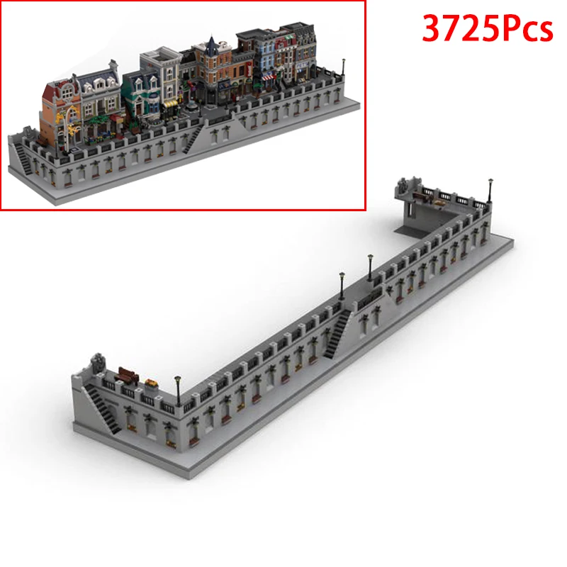 

MOC Modular Parisian Promenade Model Street View Building Blocks DIY Architecture Bricks Education Assembly Children Toys Gifts