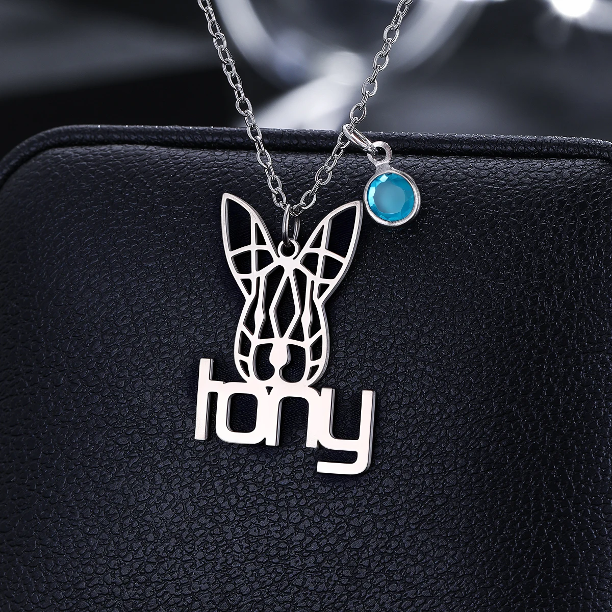 

Custom Fold Line Animal Head Name Necklace Personalized Letter Gold Pendant Stainless Steel Jewelry Fashion Trend Birthday Gift