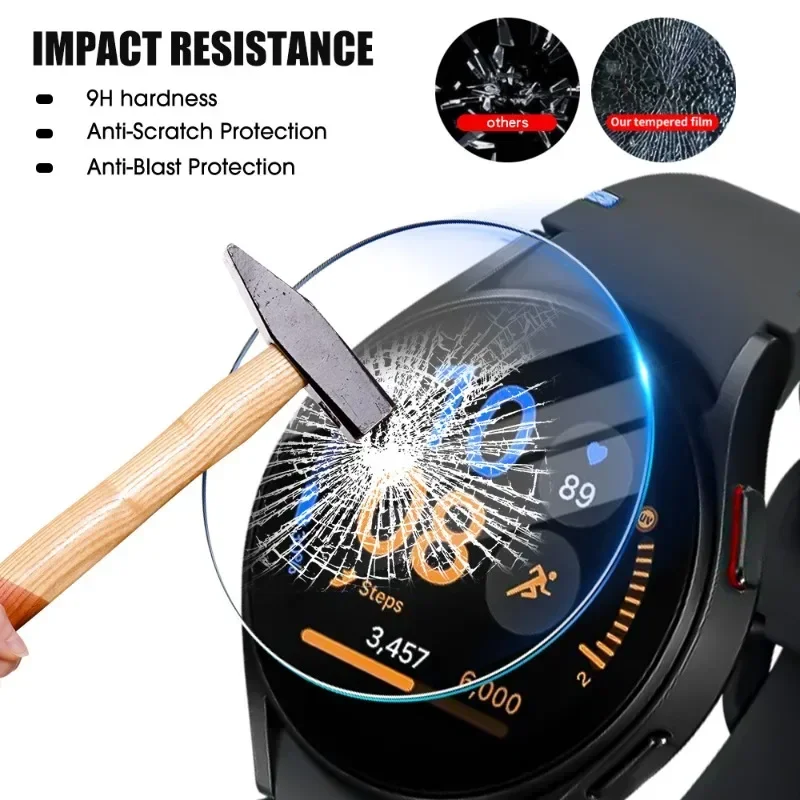 Película de vidrio templado para Samsung Galaxy Watch 7/FE 40mm 44mm HD Protector de pantalla antiarañazos para Galaxy Watch 7 Ultra 47mm