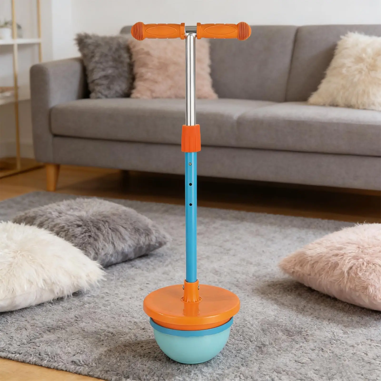 Piłka do skakania dla dzieci, sporty równowagi, pałeczka do skakania z uchwytem, teleskopowa piłka do skakania dla chłopców i dziewcząt, do użytku na zewnątrz i wewnątrz.