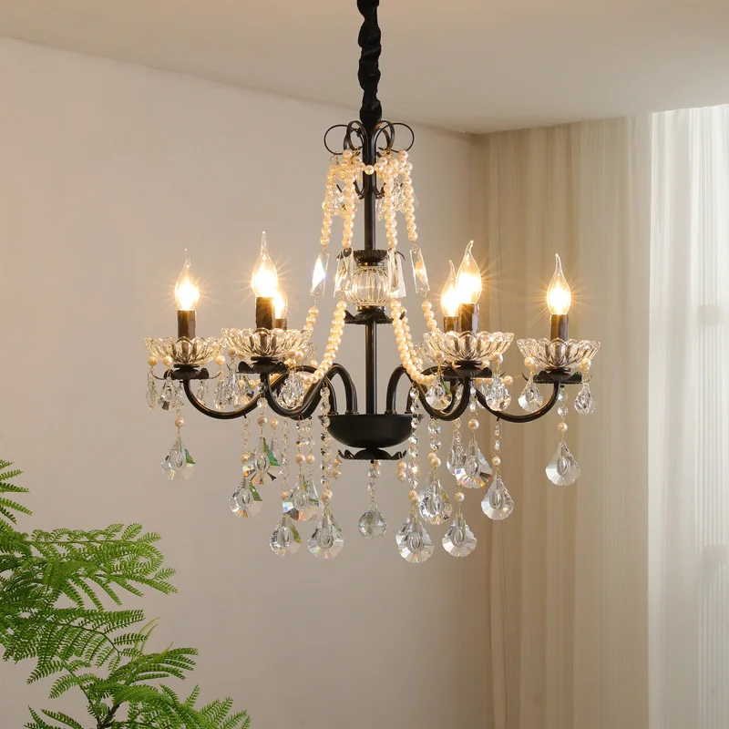 French living room, bedroom, Nanyang style retro villa, American crystal chandelier