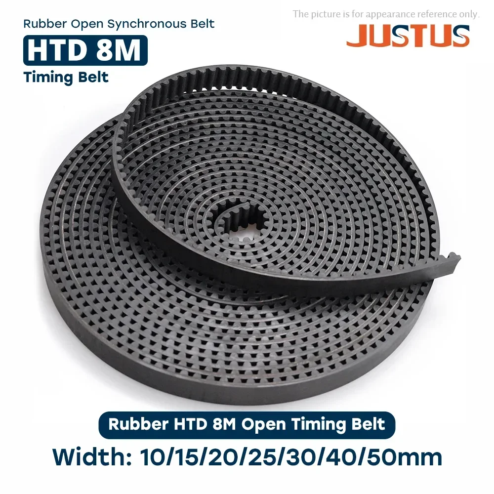 

HTD 8M Rubber Opening Timing Belt Width 10/15/20/25/30/40/50mm Used In HTD 8M Belt Pulley for 3D Printer & CNC Machine Tool