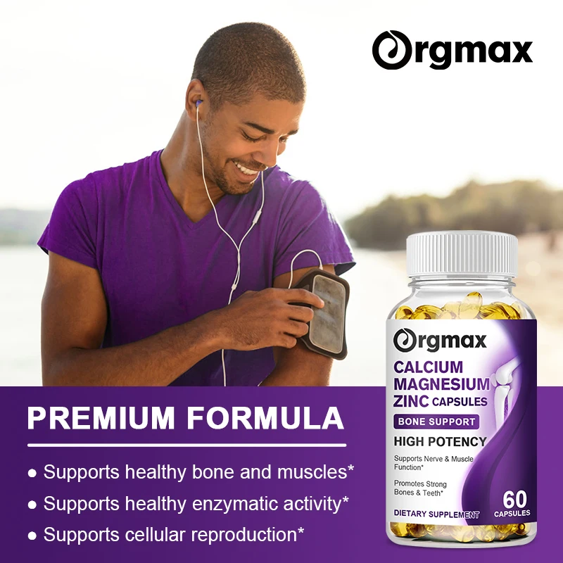 Orgmax Calcium Magnesium Capsules for Gym Beauty Health Magnesium-glycinate Citrate Capsule Osteoporosis Bone & Joint Health