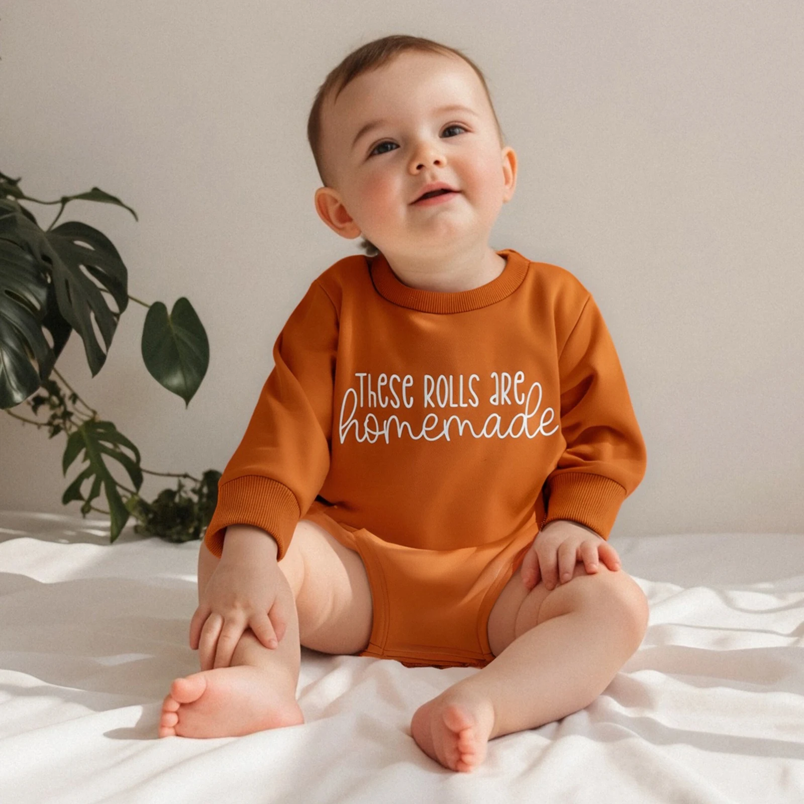 Baby Fall Sweatshirt Romper Casual Letter Print Long Sleeve Jumpsuit for Newborn Toddler Girl Boy Cute Bodysuits Clothes