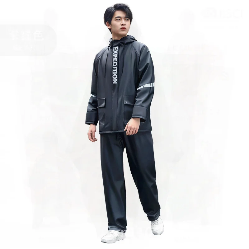 Beimei PVC Split Raincoat And Pants Set for Motorcycles - Waterproof Men's And Women's Rainwear in Multiple Sizes And Colors