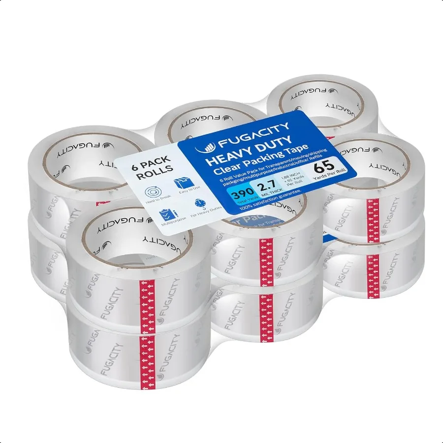 

Heavy Duty Clear Packing Tape Refills 12 Rolls Packaging Tape for Moving Sealing Moving plies Shipping Tape 2.7 Mil Thick 1.88
