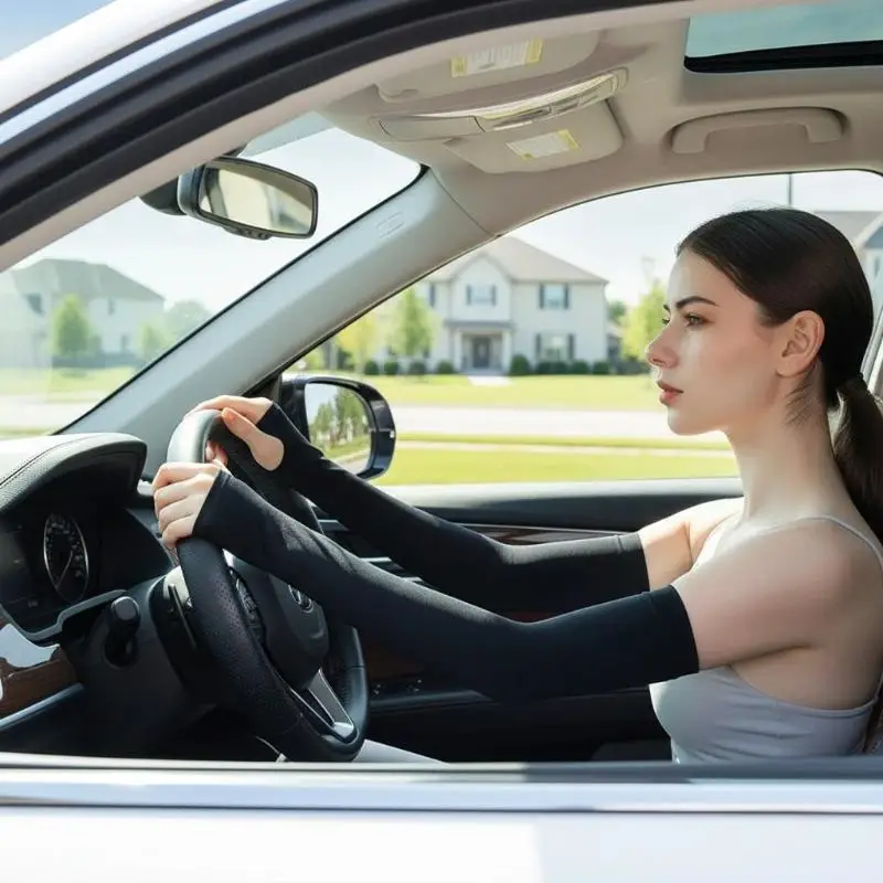 

4 Pairs Summer Ice Silk Sun Protection Ice Sleeve Unisex Fashion Outdoor Sports Cycling Driving Sun Protection Arm Sleeve