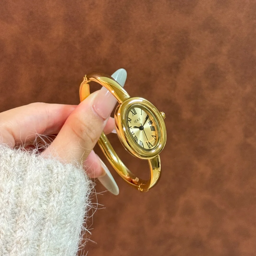 IEKE Vasca Da Bagno Quadrante Ovale Orologio Da Polso D'oro Donne di Marca Famosa Orologi Al Quarzo Regalo Delle Signore Orologi Da Polso Relojes Para Mujer