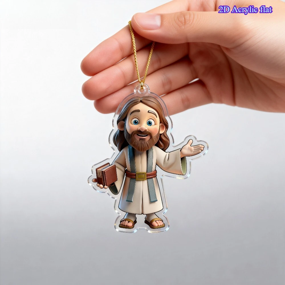 2D Acrylic Flat Pendant Ornament, Exquisite Christian Gift, Car and Home Pendant, Inspirational Gift for Classmates and Friends.