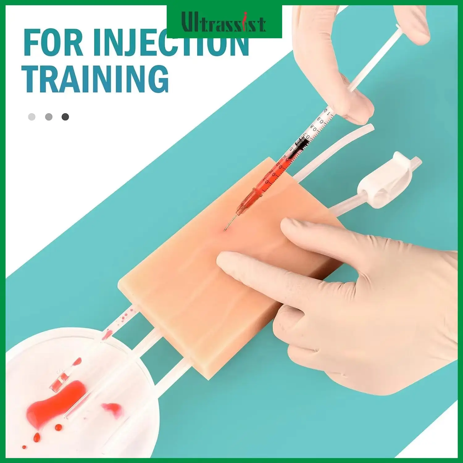 Ultrassist IV Insertion/Injection Training Pad 1set Reusable Simulated Dermatoglyph Venipuncture Practice Model for Nurse Medic