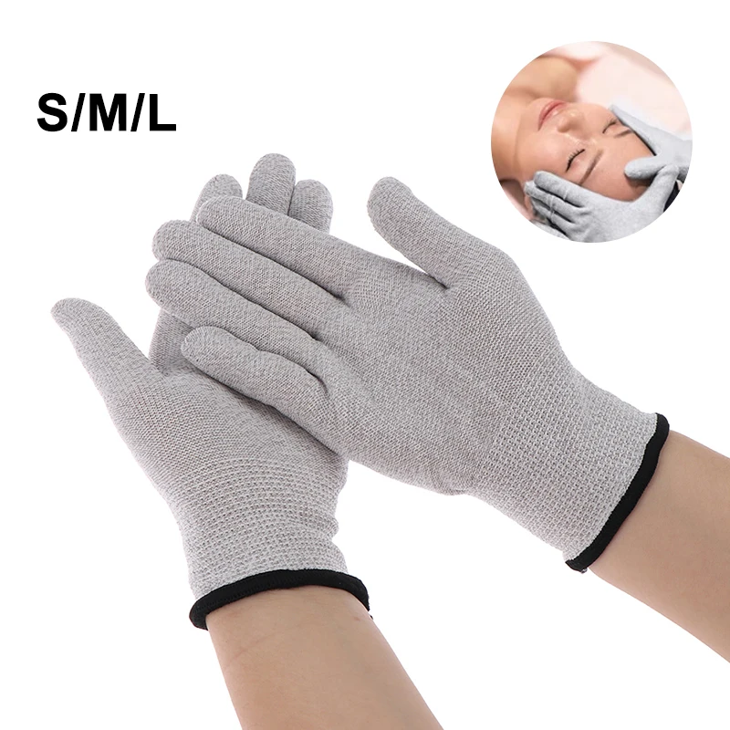 

1 Pair Gloves Conductive Silver Fiber Electrode Therapy Gloves Electrotherapy Unit For Phycical Therapy