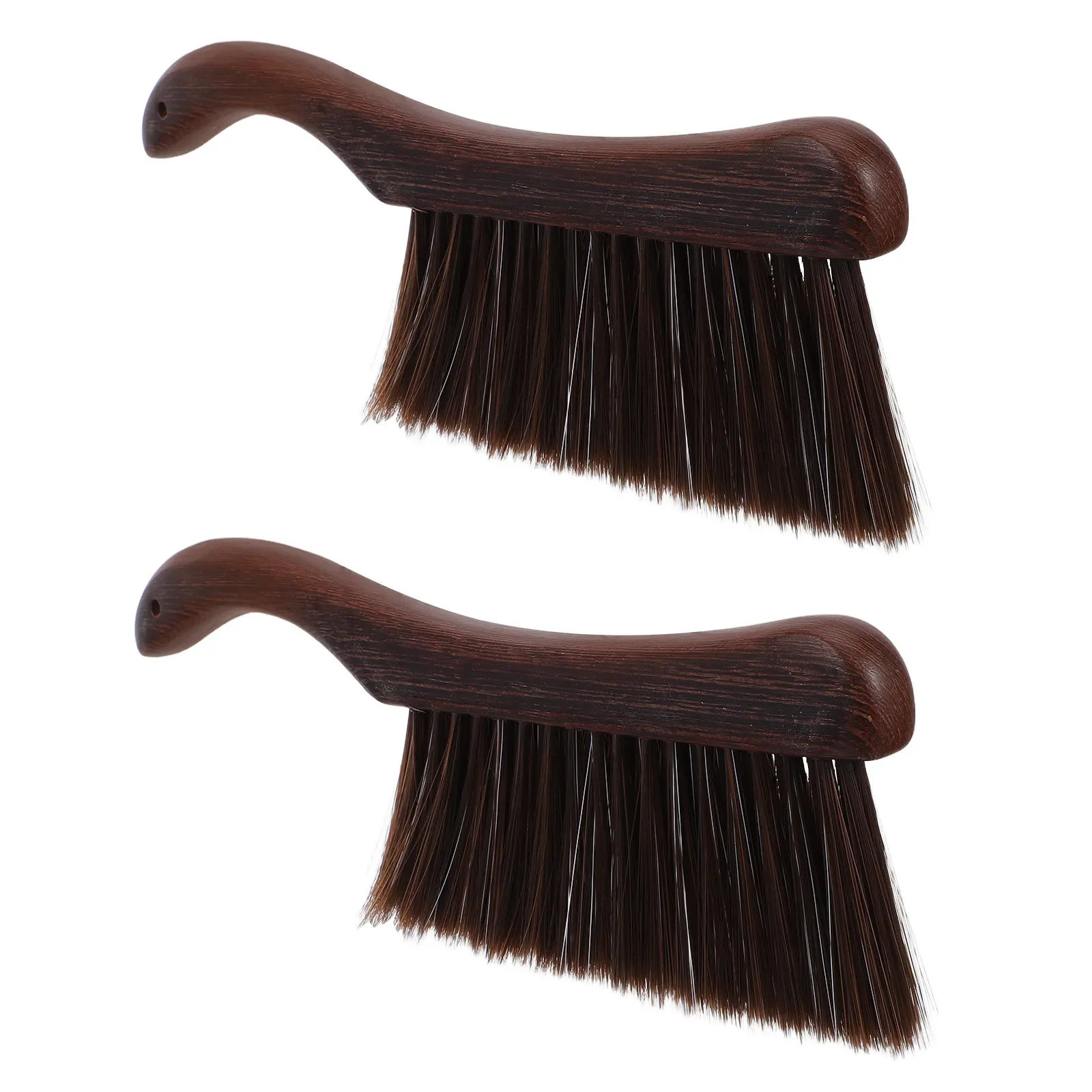 2Pcs Fireplace Cleaning Brush Soft Bristle Wood Handle Ash Sweeper Deep Crevice Remover Tool for Wood Stove Hearth