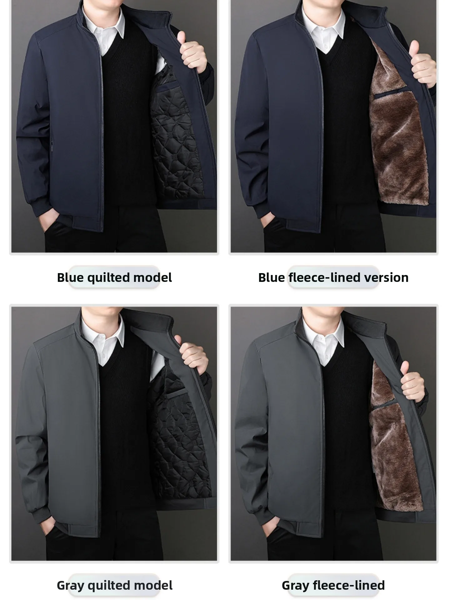 

Thiened Fce Lined Jaet Men's Winter Warm Adstrative Sle Cotton Coat Large Size Dad Busin Outerwear