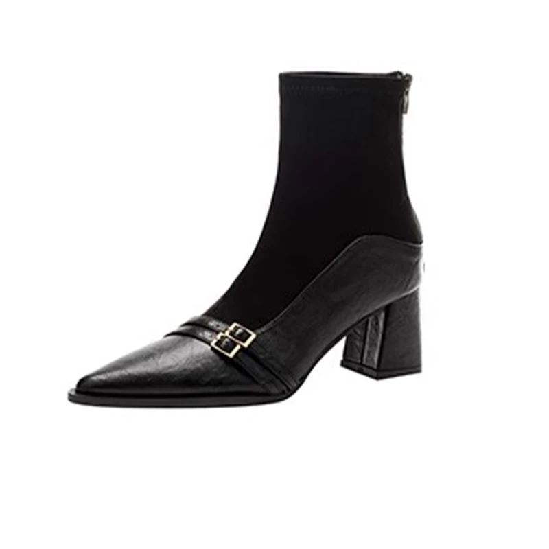 Ankle Boots for Women High Heels Pointed Toe Fashions Shoes Sexy Luxury Winter Boots 2025 Dress Pumps Chunky Botas Para Mujer