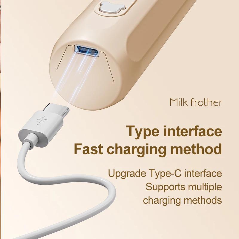 MINI Coffee Frother USB Rechargeable 3 Speeds Foam Maker Coffee Milk Mixer Electric Handle Blender Egg Beater Hot Cooking Tools