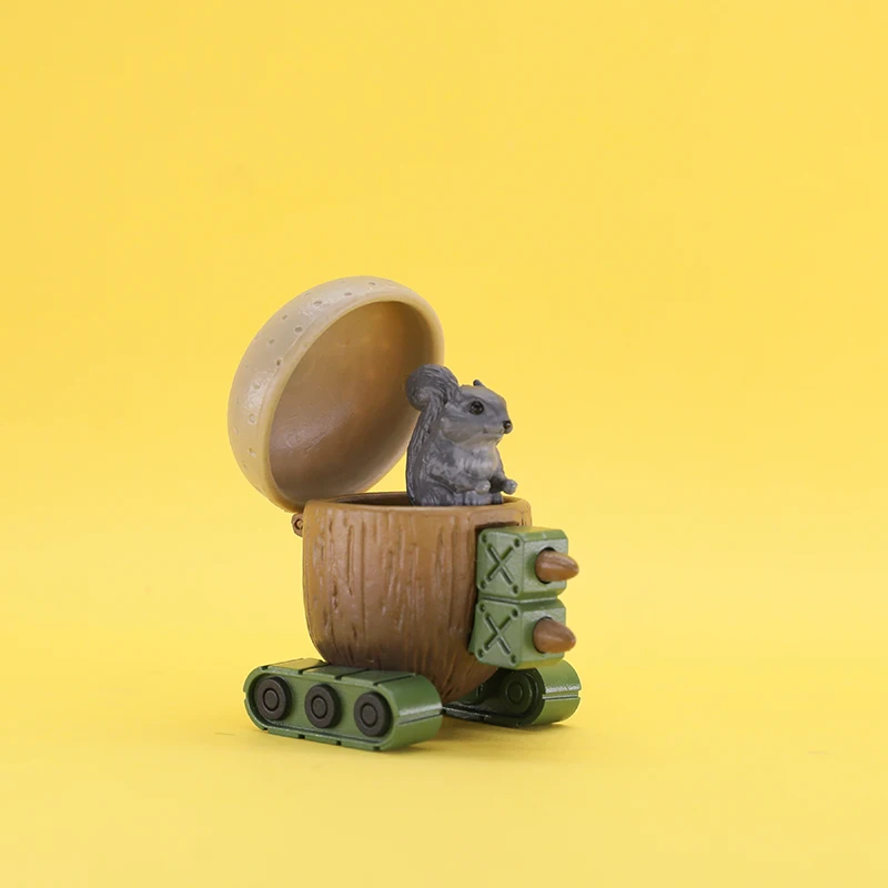 置物 anpunch YELL Gashapon Squirrel Acorn Tank 6PCS Kawaii Anime Figurine