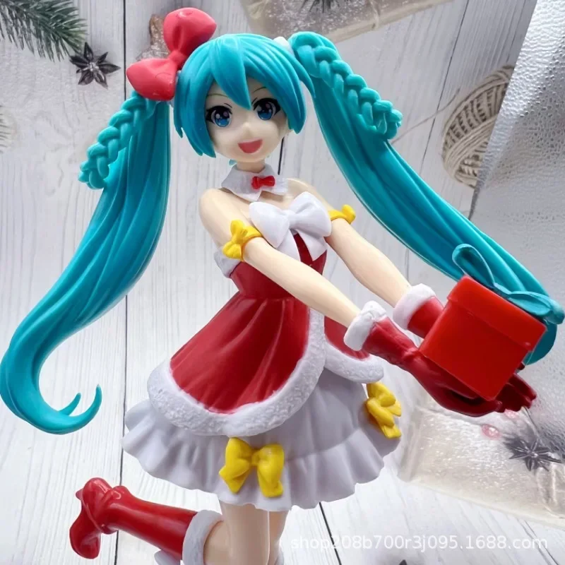 20cm Hatsune Miku Action Figures Christmas Miku Virtual Singer Kawaii Anime Girl Figures Doll Model Kids Toys Fans Ornament Gift