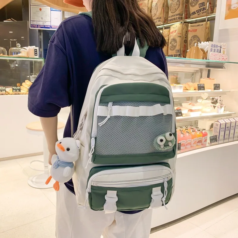 

TRAVEASY 2023 New Korean College Student Backpack Female High School Student Computer Simple School Bag Travel Backpacks