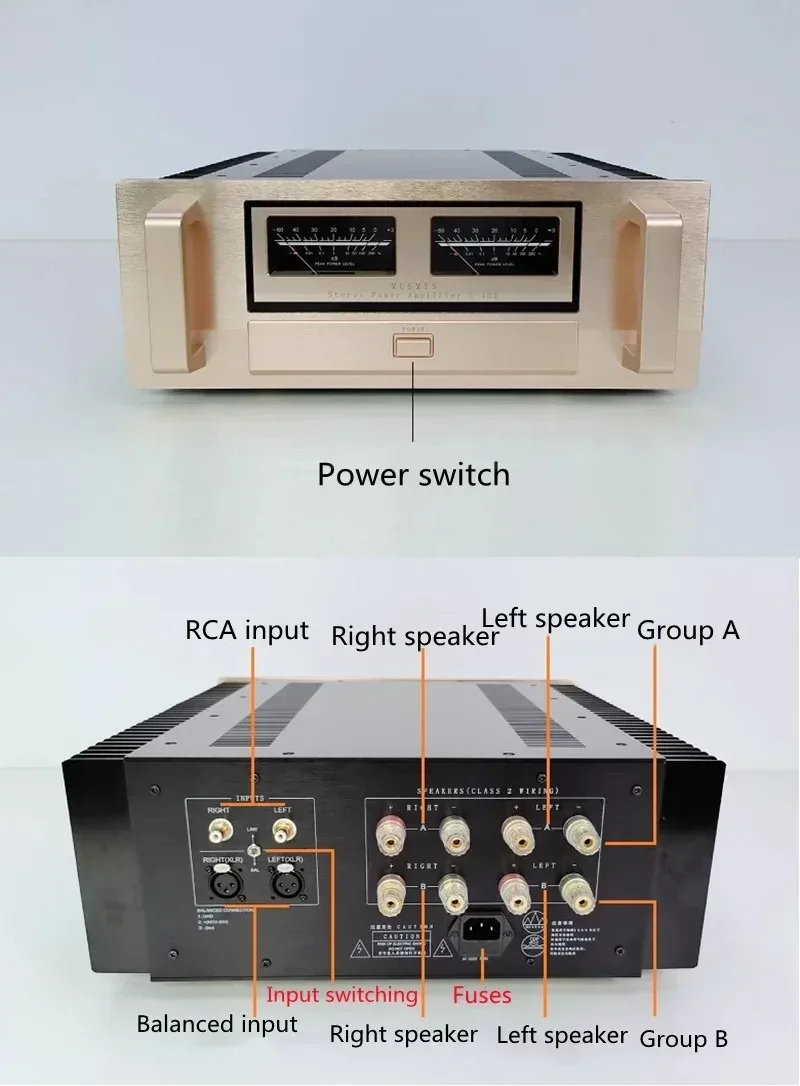 HIFI Amplifier YU-05 MUSMYS Clone Study Acceleration E-406 Class AB 320W/4ohm 180W/8ohm Fully Balanced Amplify SNR 120dB