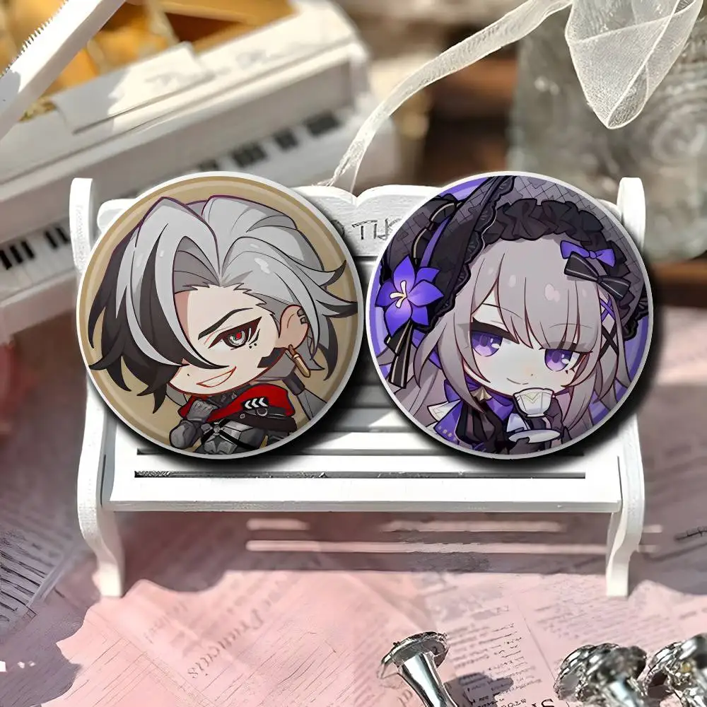 

Honkai Impact Role Cute Badges Round Exquisite Badge Brooches Creative Pins For Clothes Hat Backpack Gift Accessories