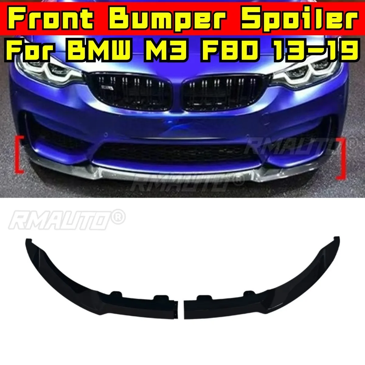 

2PCS Car Front Bumper Spoiler Lip Diffuser Modification Part For BMW M3 F80 2013-2019 CS Style Bumper Guard Protector Cover