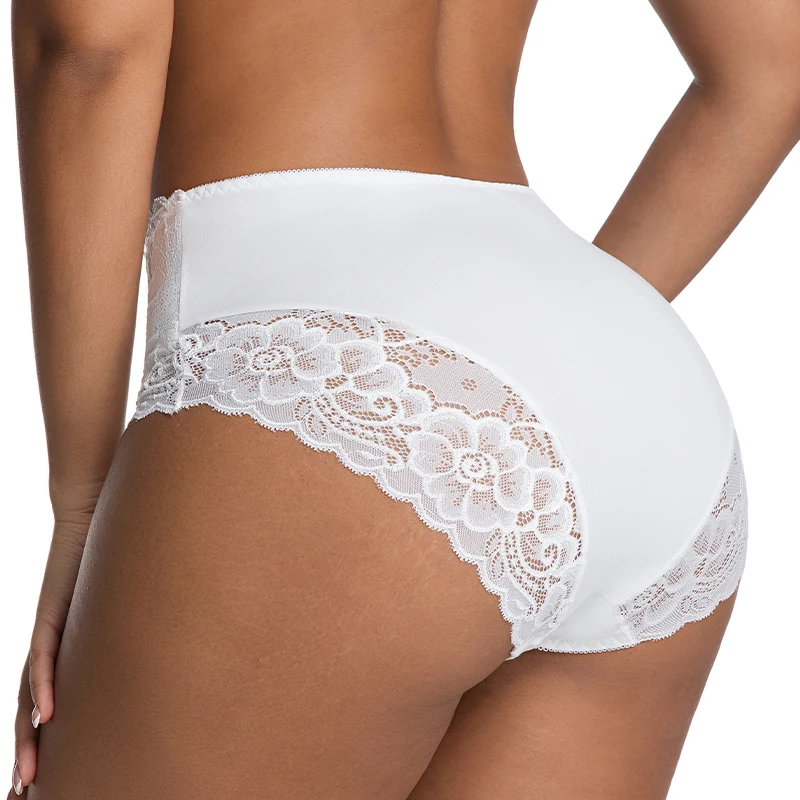 TrowBridge New Big Size Women's Panties  High-Waist Lace Female Briefs  Sexy Lingerie  EU Size  Stretchy  Cozy  Breathable Panty