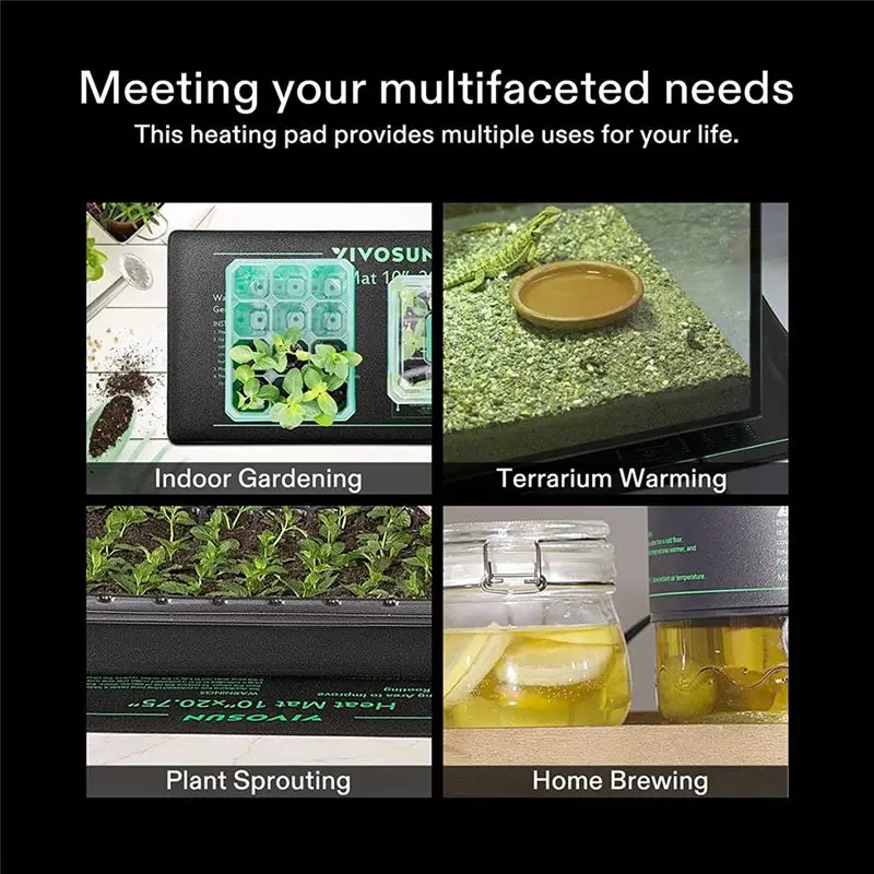 DT15 Durable Waterproof Seedling Heat Mat 20x20 Inch, Plant Heating Pad for Germination, MET Standard US Plug for Indoor