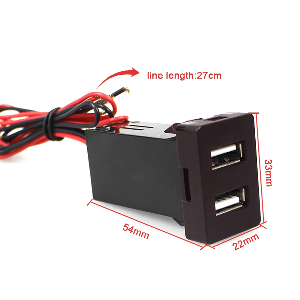 YSY 1pcs QC3.0 USB Fast Charging Interface Socket Voltage Display Charger For Toyota Vigo Cruiser TS-02-2U