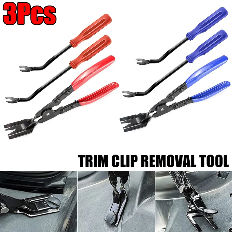 3Pcs Car Headlight Repair Installation Pliers Trim Clip Removal Door Panel Fascia Dash Upholstery Remover Tool Sets Hand Tool