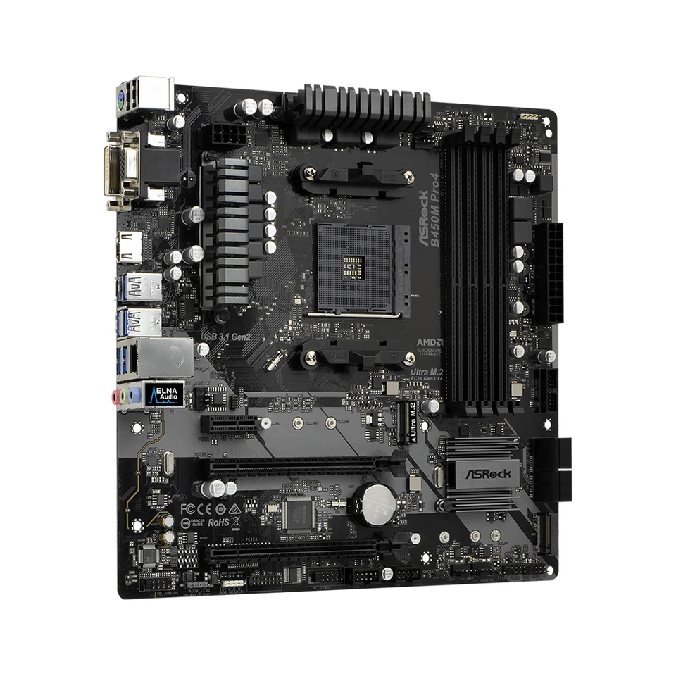 B450 AM4 Motherboard ASROCK B450M PRO4 CPU For Ryzen 5 5600X 5