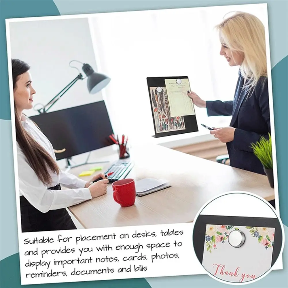 Stainless Steel Magnetic Board L-Shaped Magnetic Metal Memo Board Blackboard Vertical Stand Multifunctional Whiteboard Home