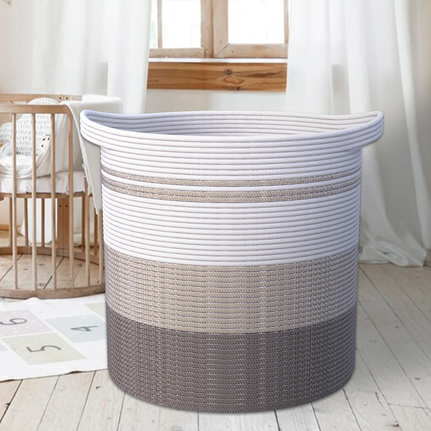

Cotton Storage Laundry Basket Woven Rope Laundry Hamper Large 18x20 Height Eco-Friendly Home office storage