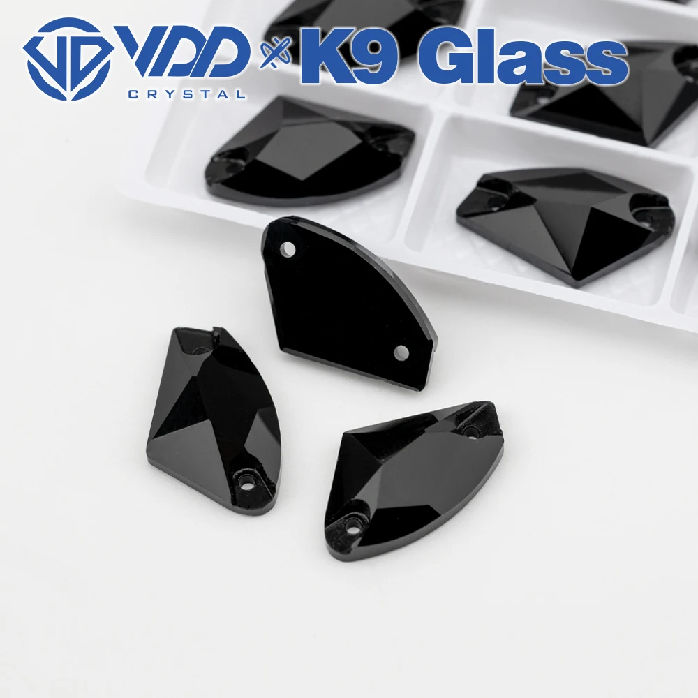 VDD S102 Jet Galactic AAAAA Top Quality K9 Glass Sew On Rhinestones Crystal Flatback Sewing Stones For Clothes Decorations