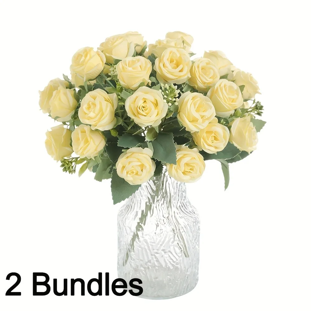 1/2 Stücke Rose Künstliche Blumen Bouquet 30 CM Seide Gefälschte Blume für Wohnkultur Hochzeit Dekoration Party Supplies Vase Ornament – Detail 7