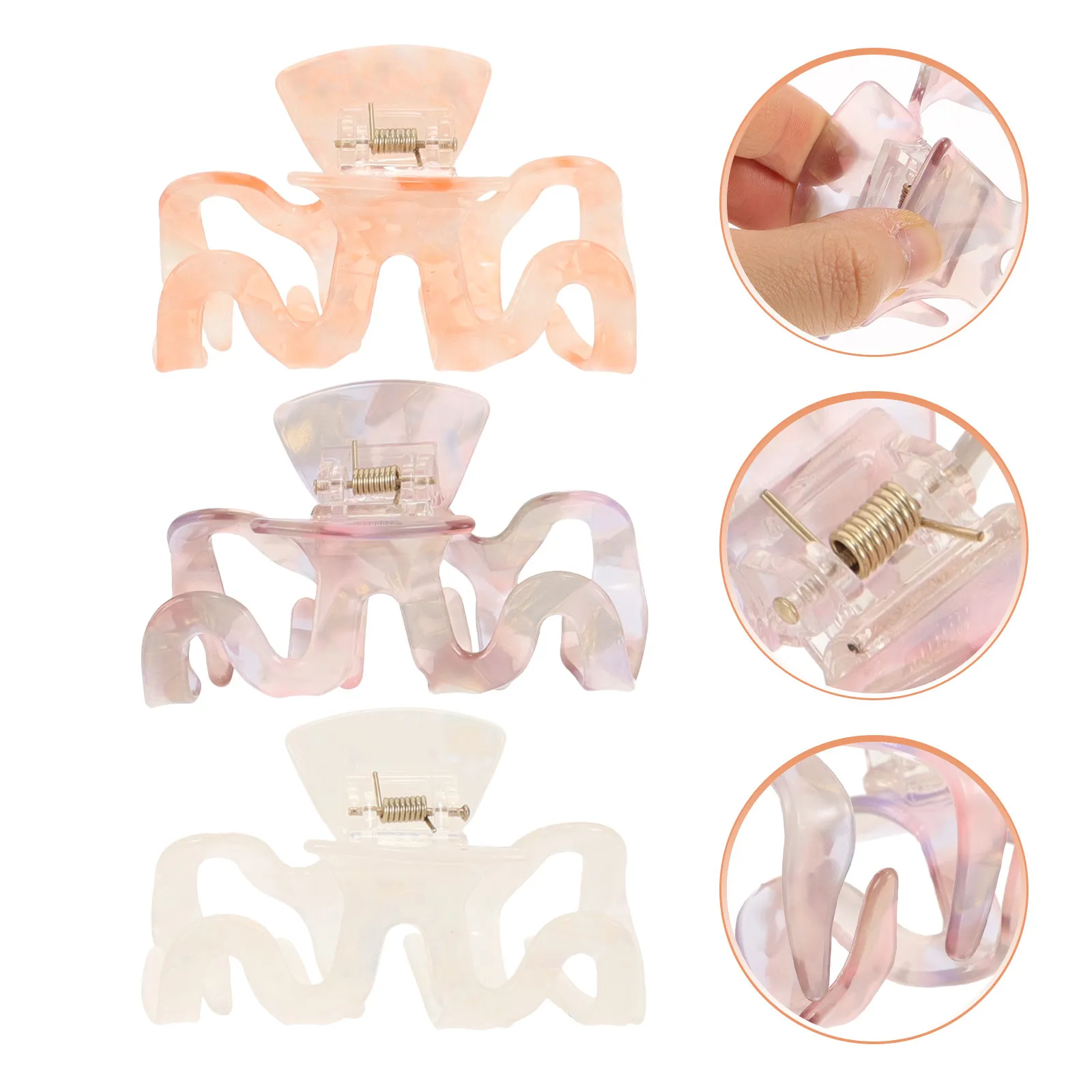 3Pcs Anti-Slip Hair Claw Clips Large Jumbo Claw Clips for Thick Hair Stylish Secure Hold for Exercise Makeup Washing Face