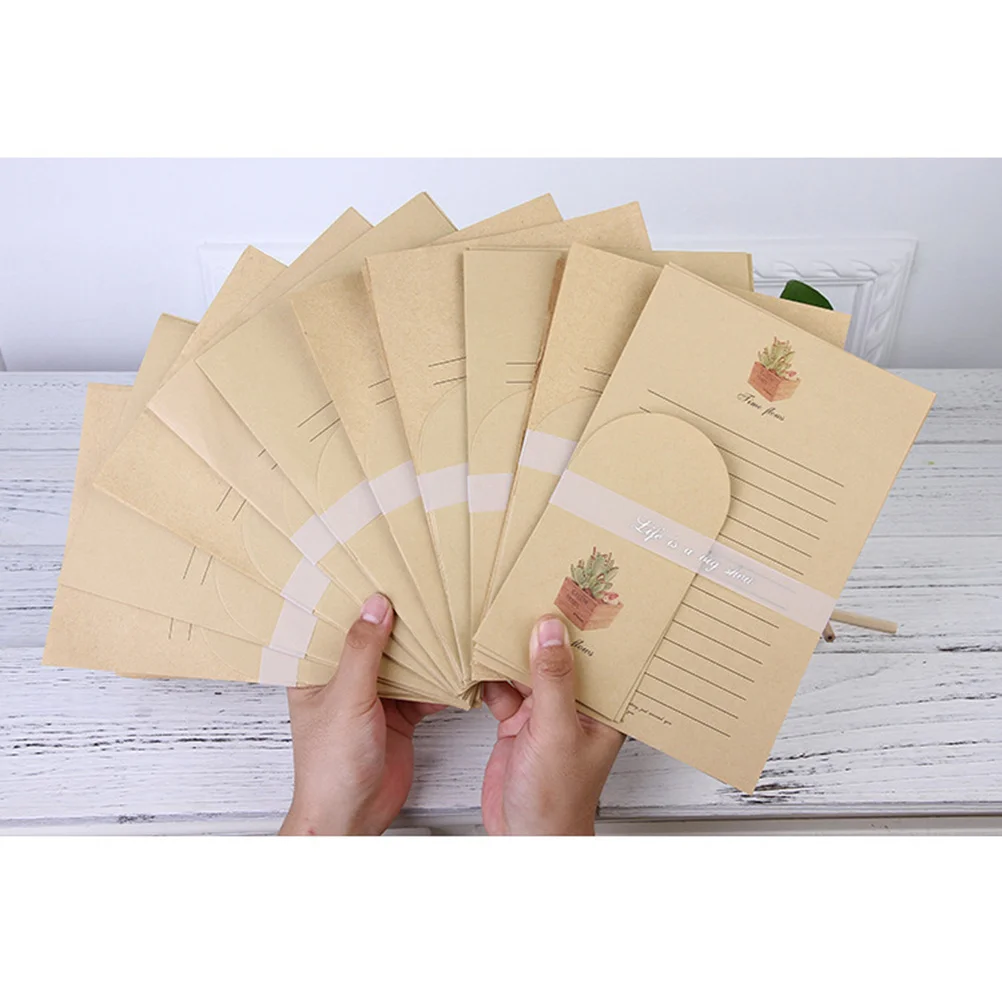 

10 Sets Letter Paper Envelop Package Envelope for Stationery Elegant Pretty Random Pattern Envelopes Beautiful