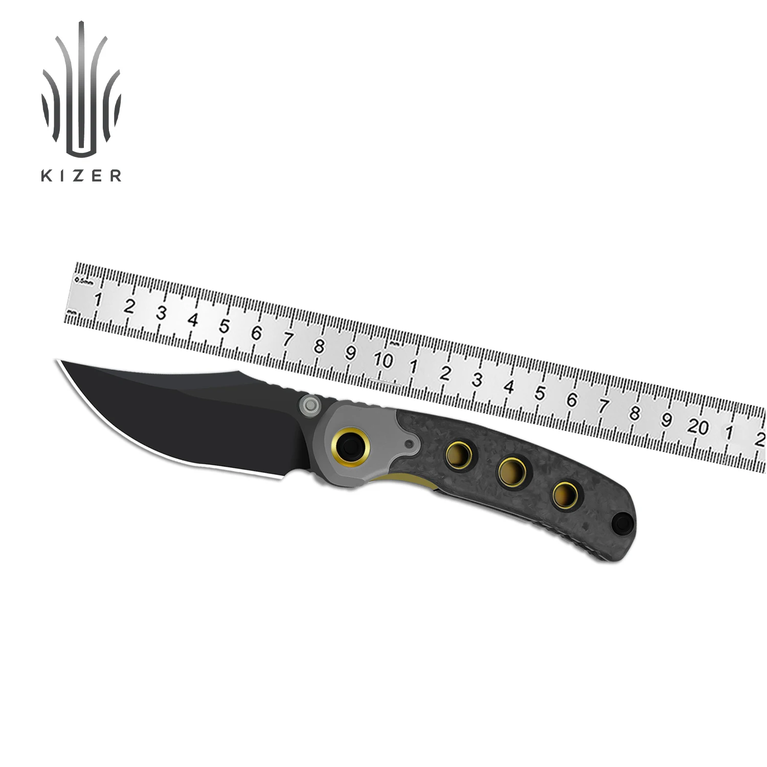 

Kizer Folding Knife PIONEER ZX-FK03A Titanium & Marble Carbon Fiber Handle M390/S35VN/Nitro-V/20CV Blade EDC Survival Knives