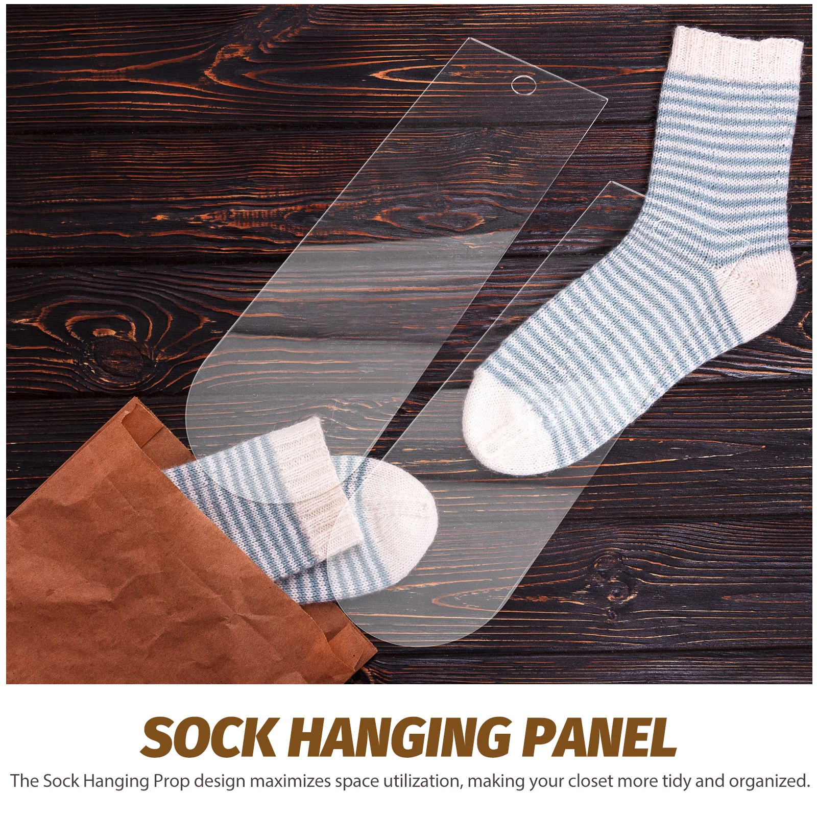 

2pcs Acrylic Hanging Panel Transparent Board Wall Mounted Space Saving Organizer Durable Hanger Sock Stretchers Tool Stocking