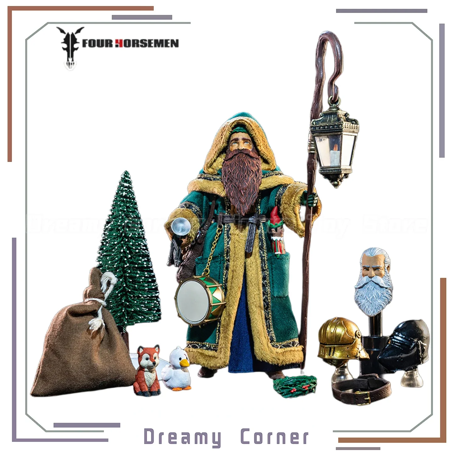【In Stock】Original Four Horsemen Studios Figura Obscura Father Christmas Green Robes 1/12 Action Figure Toys